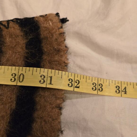 Poncho Cape Tunic One Size Black Brown Striped Super Heavy and Warm *read* - Picture 12 of 16